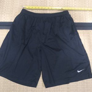 Nike shorts (size large) dri-fit - all black/white swoosh - missing drawstring